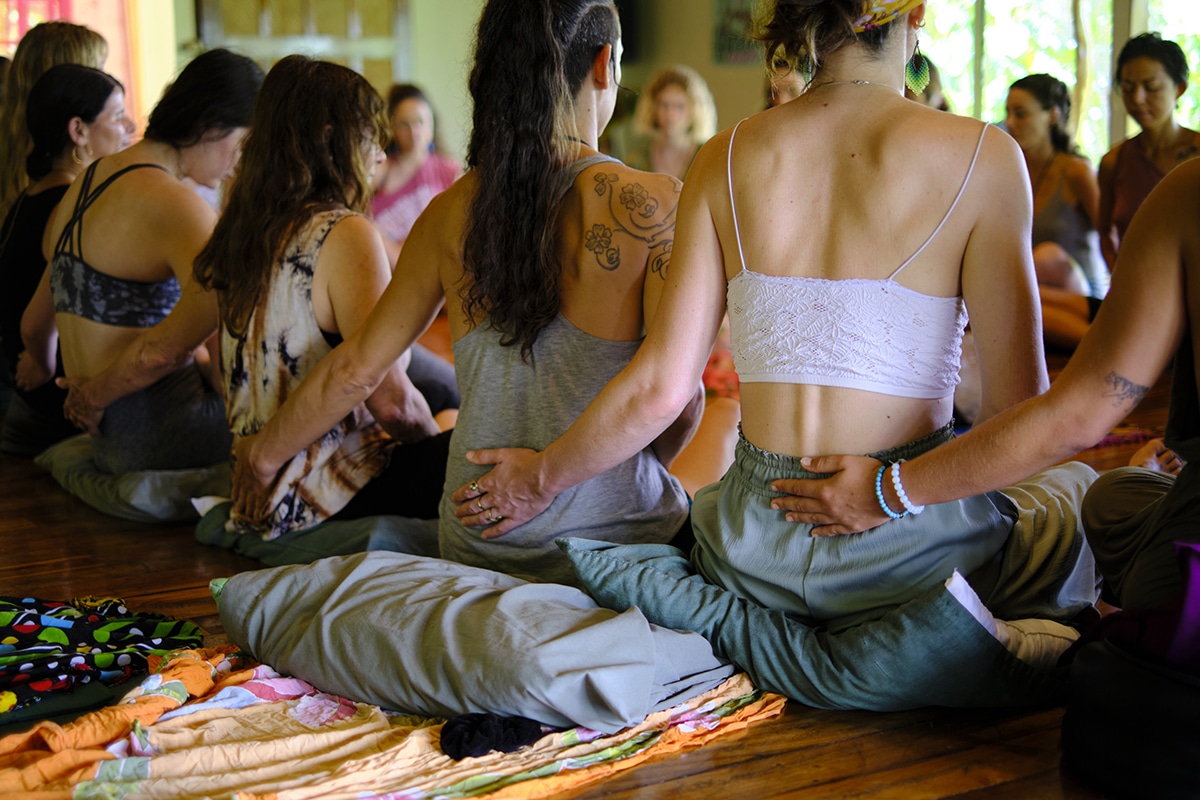 Meditation silence stillness retreat Pachamama Costa Rica spiritual awareness Community village emotional healing emotions wellness health mystery school womb flower women tantra