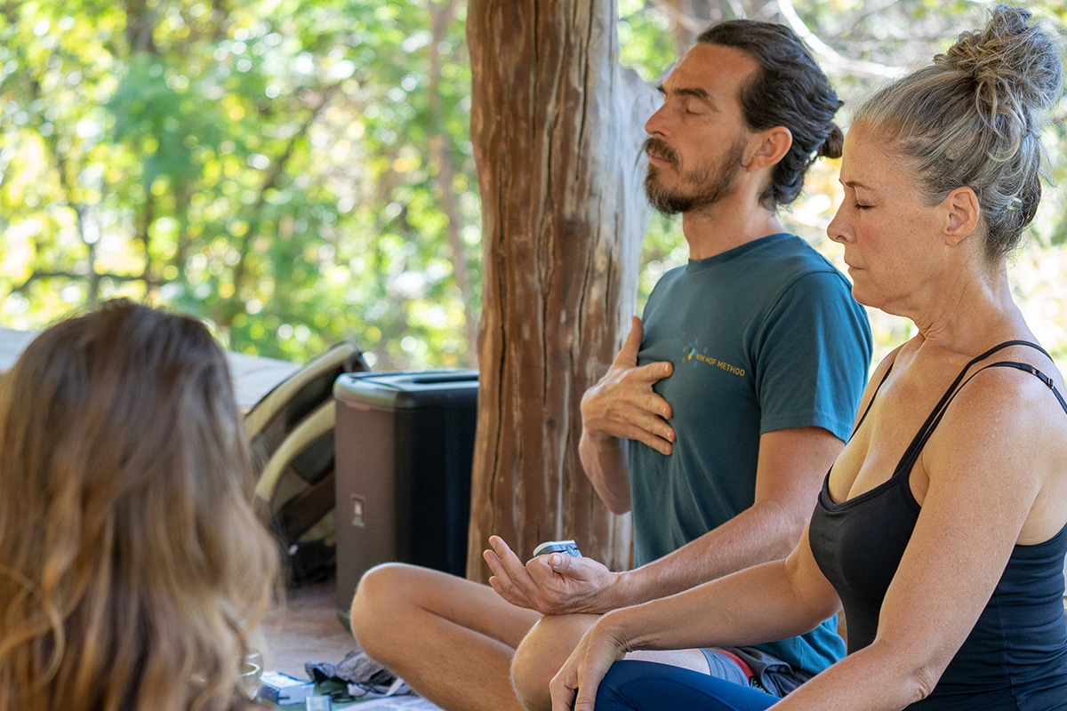 meditation silence stillness retreat Pachamama Costa Rica spiritual awareness Community village emotional healing emotions wellness health modern science Wim Hof breath work therapy yoga Superfood Lucia Light Therapy ice bath cleanse eco village